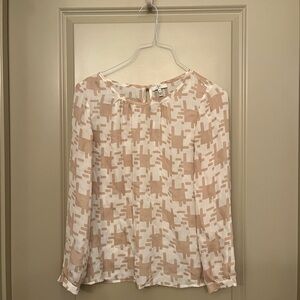 Joie Pink Print Silk Blouse
